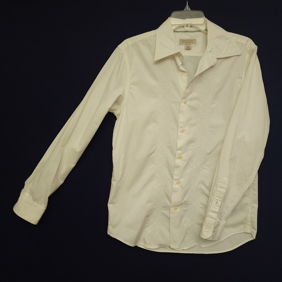 Banana Republic Men's embroidered button shirt off-white small - Picture 3 of 9